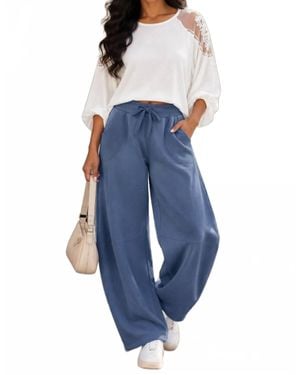 SurelyMine Cocoon Barrel Leg Sweatpants - Blue