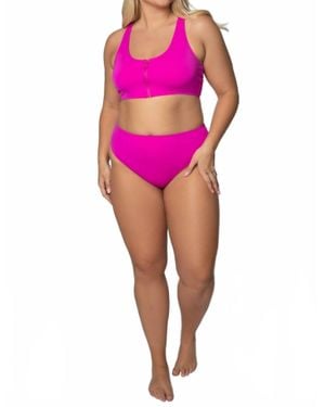 GOOD AMERICAN Compression Swim Top - Pink