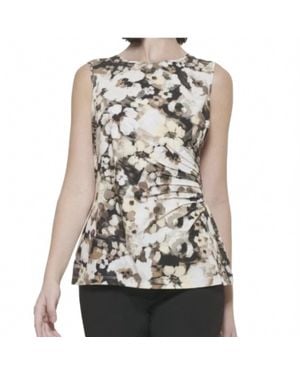 Calvin Klein Crew Neck Sleeveles Top - Yellow