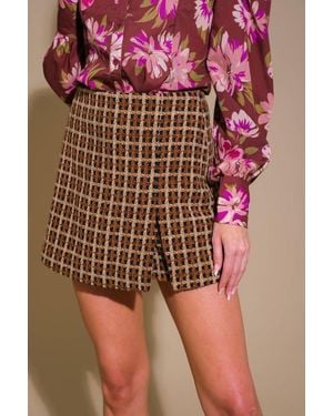 TRUEDAMES Hello Gorgeous Tweed Skort - Red