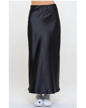 PERFECTWHITETEE Satin Bias Skirt - Blue