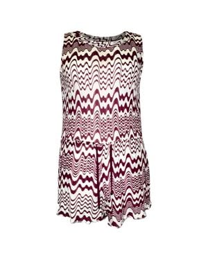 Missoni Patterned Sleeveless Romper - Red