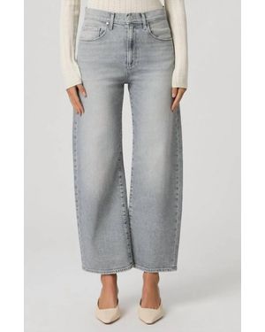 PAIGE Arellia Ankle High Rise Barrel Jean - Gray