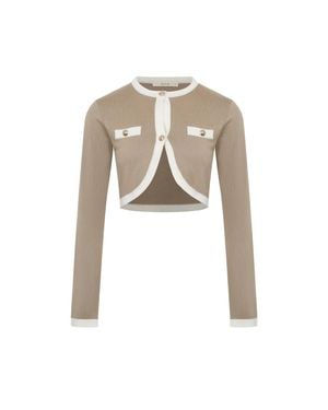 Riviera 2 Tone Shrug Set - White
