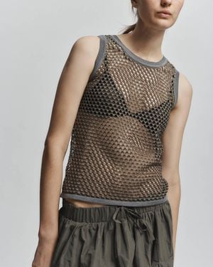 Saint Art Perla Open Weave Tank Top - Brown