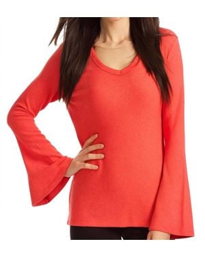French Kyss Kelly Bell Sleeve Top - Red