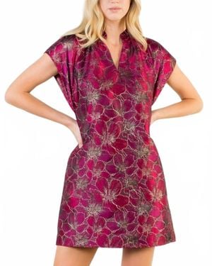 Thml Cassandra Floral Brocade Dress - Purple