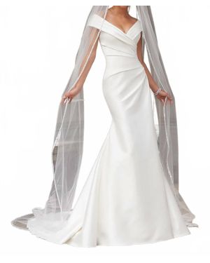 Mori Lee Edged With Sequins Cathedral Wedding Veil - White