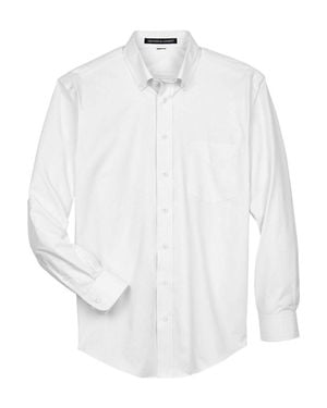 Devon & Jones Crown Collection Oxford Woven Dress Shirt - White