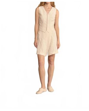 Cortana Costa Linen Shorts - Natural