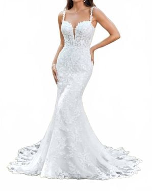 Sophia Tolli Lace Wedding Dress With Dramatic Train - White