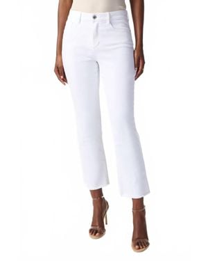 Joseph Ribkoff Denim Frayed Hem Straight Jeans - White