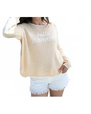 Wooden Ships Hello Sunshine Crew Sweater - White