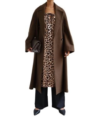 Christian Wijnants Cilia Double Breast Wool Coat - Brown