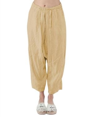 Rundholz Elastic Waist Drop Crotch Pants - Natural