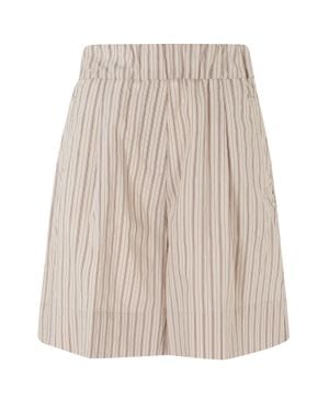 Myths Elastic-Waist Cotton-Blend Shorts - Natural