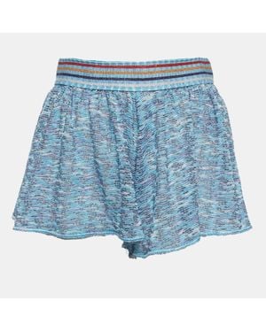 Missoni Mare Lurex Knit Sheer Shorts - Blue