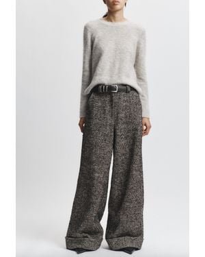 Saint Art Otto Boucle Wide Leg Pants - Gray