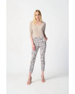Joseph Ribkoff Abstract Print Pant - White
