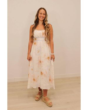 Blu Pepper Caity Sleeveless Trim Midi Dress - Natural