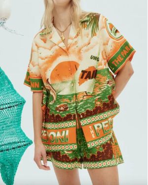 ALÉMAIS Bungalow Oversized Linen Shirt - Multicolor