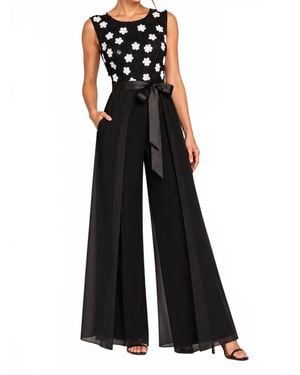 FRANK LYMAN Floral Sleeveless Jumpsuit - Black
