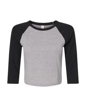 Bella Canvas Micro Rib 3/4 Raglan Sleeve Baby Tee - Black
