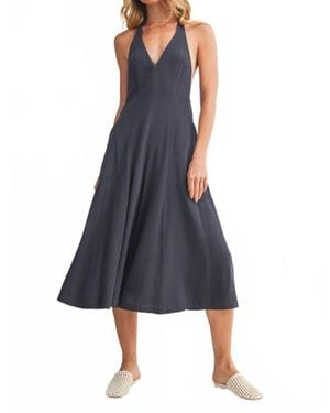 Mustard Seed Halter Wide-Leg Jumpsuit - Blue