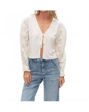 Six Fifty Syliva Tie Front Top - Gray
