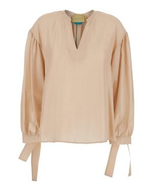 Momoní Musa' Blouse With V-Neck - Natural