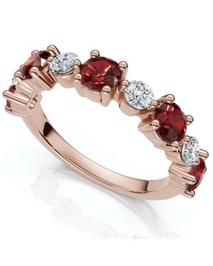 Pompeii3 1Ct Sylvia Ruby & Diamond Anniversary Ring Lab Grown - Brown
