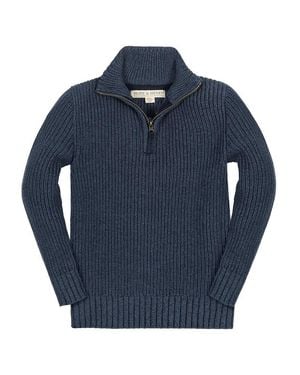 Hope & Henry Organic Half Zip Sweater - Blue