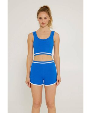 Cream Yoga Bea High Rise Shorts - Blue