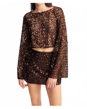 Shona Joy Everly Mini Skirt - Brown