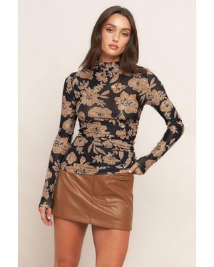 TRUEDAMES City Night Out Power Mesh Top - Brown