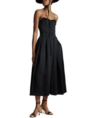 Adam Lippes Rickie Linen-Blend Dress - Black