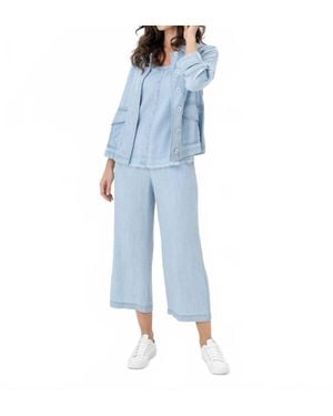 Renuar Wide Leg Gaucho Pants - Blue