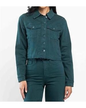 Judy Blue Grinding Denim Jacket - Green