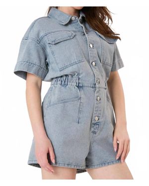 Fantastic Fawn Licensed Rolling Stones Denim Romper - Blue