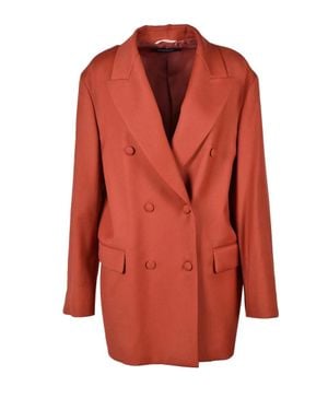 Rochas Double-Breasted Blazer Jacket - Orange