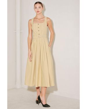 TRUEDAMES Sahara Grace Woven Midi Dress - Natural
