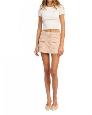 En Saison Donna Suede Mini Skirt - White