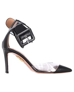 Aquazzura Pvc Ankle Strap Sandals - Metallic