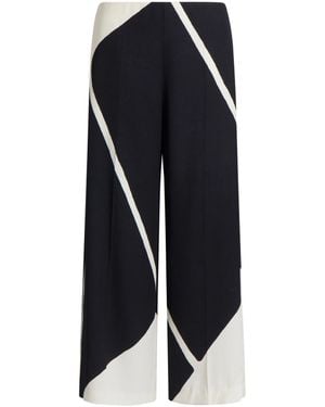Alberta Ferretti Wide-Leg Pants With Bold Geometric Pattern - Blue