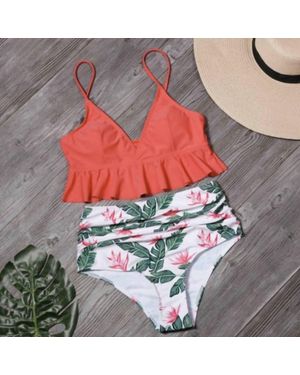 Hipster Row Kirra High-Waisted Bikini Set - Gray