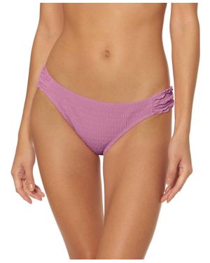 Jessica Simpson Smocked Hipster Bikini Bottoms - Pink