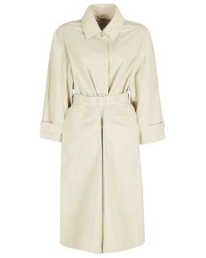 Maison Kitsuné Belted Pocketed Polyamide Trench Coat - Natural