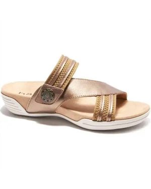 HALSA FOOTWEAR Desiree Flat Sandals - Metallic