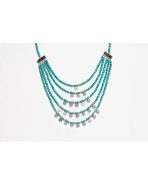 Avenue Chic Tiny Coin Beaded Gypsi Necklace - Black