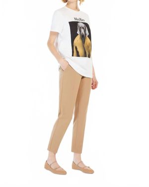 Max Mara Furio Cropped Ankle Pant - White